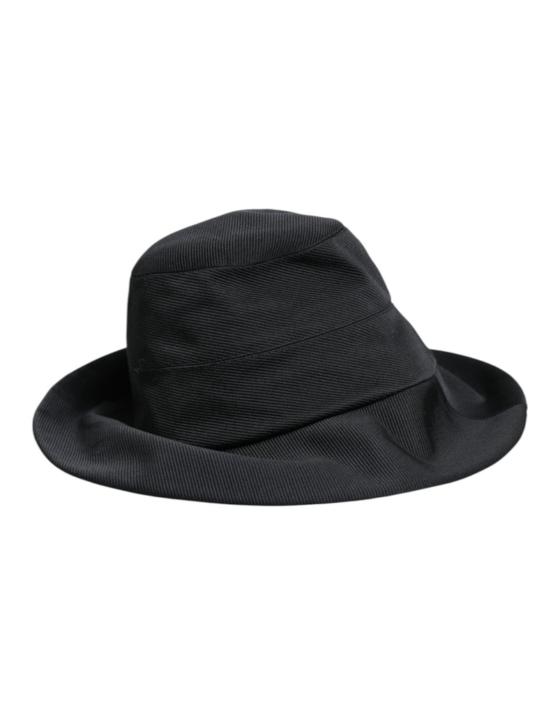 Dolce & Gabbana Black Cotton Wide Brim Fedora Hat - Beyzy Store - Dolce & Gabbana