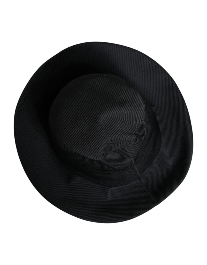 Dolce & Gabbana Black Cotton Wide Brim Fedora Hat - Beyzy Store - Dolce & Gabbana