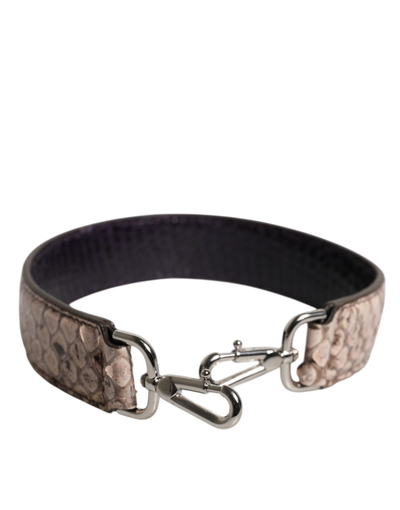 Dolce & Gabbana Black Cream Exotic Leather Bag Shoulder Strap - Beyzy Store - Dolce & Gabbana
