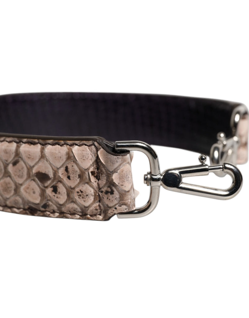Dolce & Gabbana Black Cream Exotic Leather Bag Shoulder Strap - Beyzy Store - Dolce & Gabbana