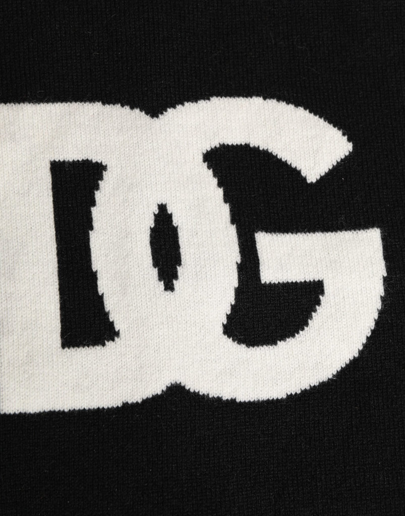 Dolce & Gabbana Black D&G Logo Cashmere Knitted Men One Size Scarf - Beyzy Store - Dolce & Gabbana