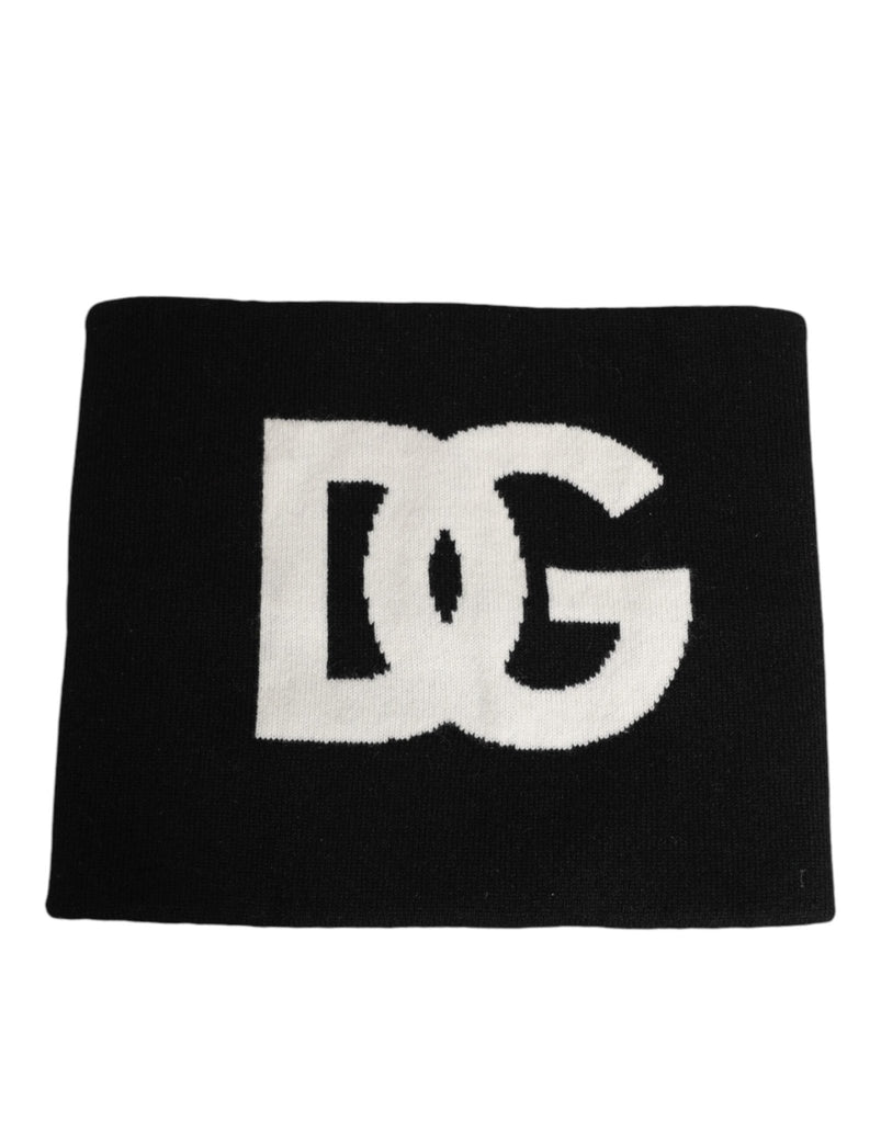 Dolce & Gabbana Black D&G Logo Cashmere Knitted Men One Size Scarf - Beyzy Store - Dolce & Gabbana