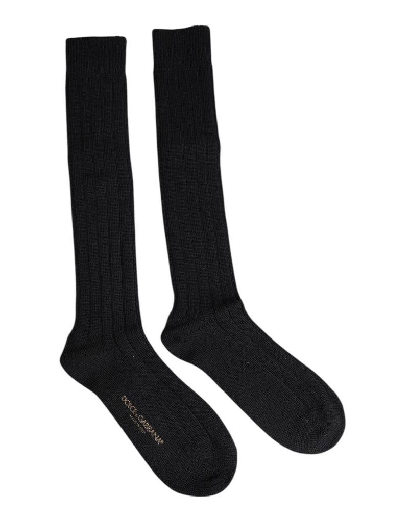 Dolce & Gabbana Black DG Logo Print Over The Calf Socks - Beyzy Store - Dolce & Gabbana