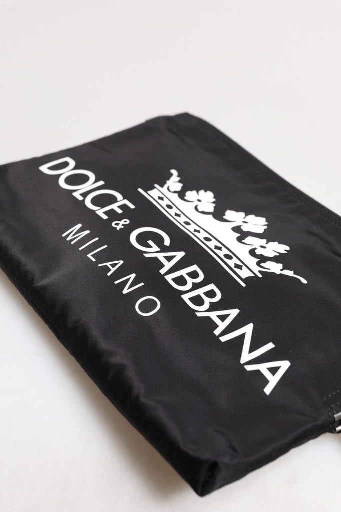 Dolce & Gabbana Black DG Milano Print Nylon Pouch Clutch Bag - Beyzy Store - Dolce & Gabbana