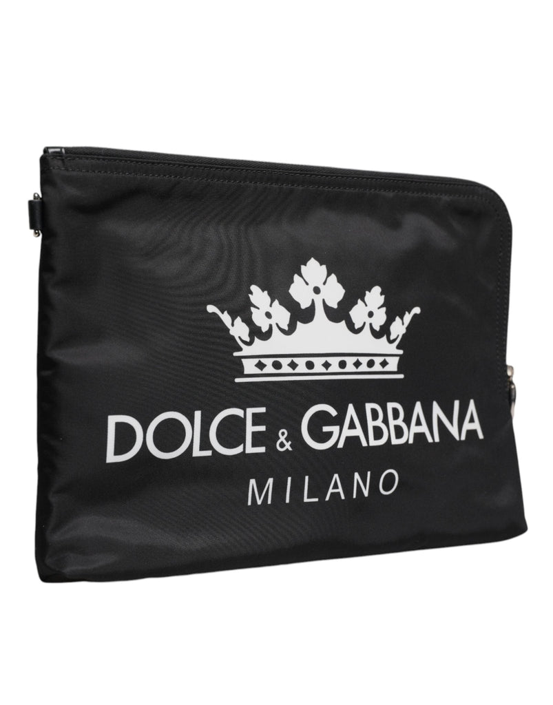 Dolce & Gabbana Black DG Milano Print Nylon Pouch Clutch Bag - Beyzy Store - Dolce & Gabbana