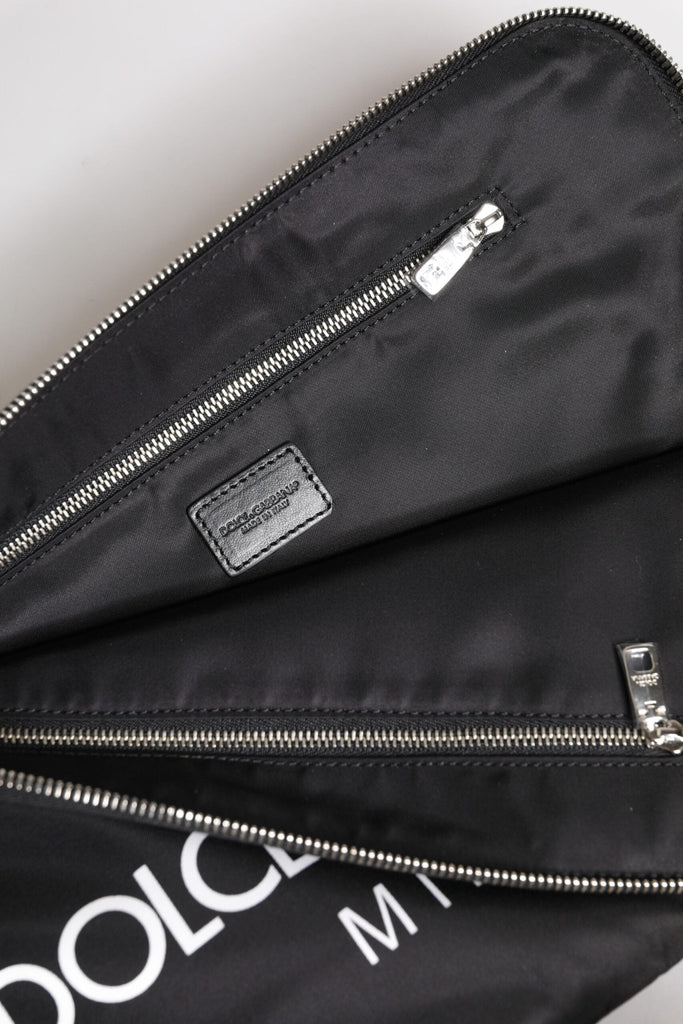 Dolce & Gabbana Black DG Milano Print Nylon Pouch Clutch Bag - Beyzy Store - Dolce & Gabbana