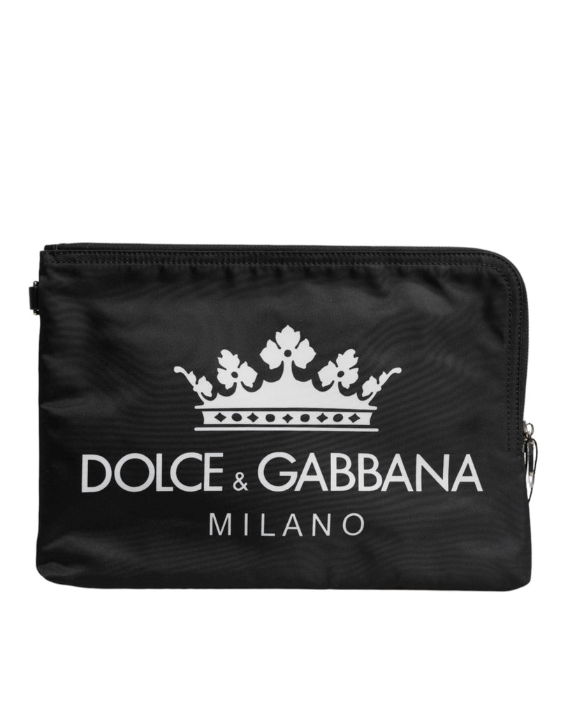 Dolce & Gabbana Black DG Milano Print Nylon Pouch Clutch Bag - Beyzy Store - Dolce & Gabbana