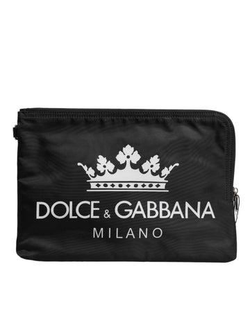 Dolce & Gabbana Black DG Milano Print Nylon Pouch Clutch Bag - Beyzy Store - Dolce & Gabbana