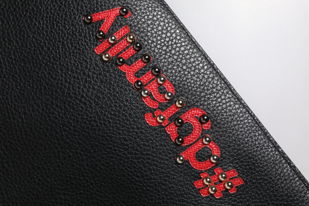 Dolce & Gabbana Black #DGFamily Embellished Leather Clutch Bag - Beyzy Store - Dolce & Gabbana