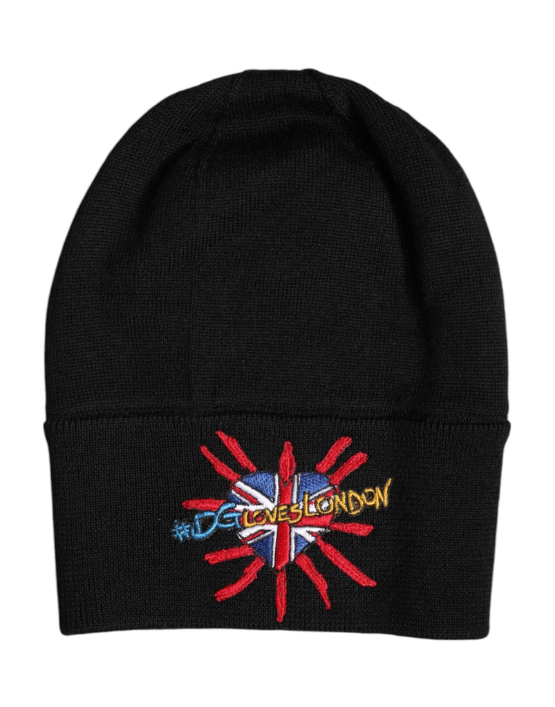 Dolce & Gabbana Black #DGLOVESLONDON Knitted Beanie Hat - Beyzy Store - Dolce & Gabbana