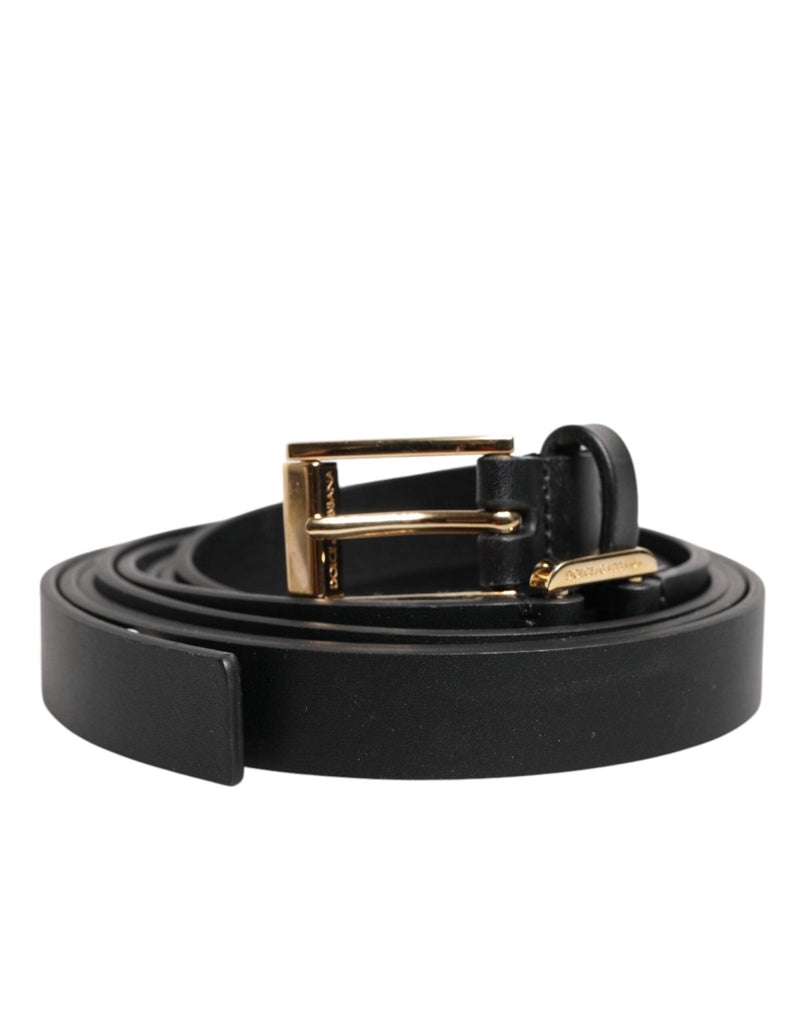 Dolce & Gabbana Black Double Strap Leather Gold Buckle Belt - Beyzy Store - Dolce & Gabbana