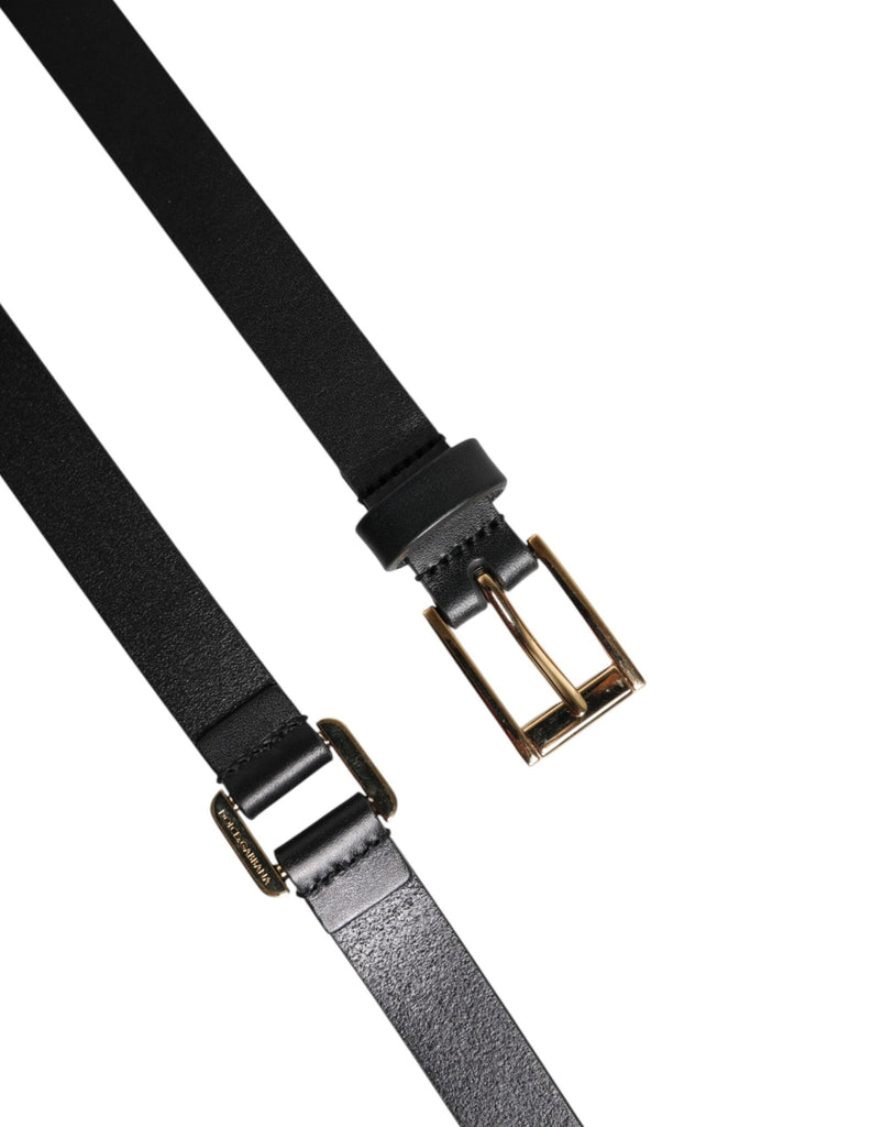 Dolce & Gabbana Black Double Strap Leather Gold Buckle Belt - Beyzy Store - Dolce & Gabbana