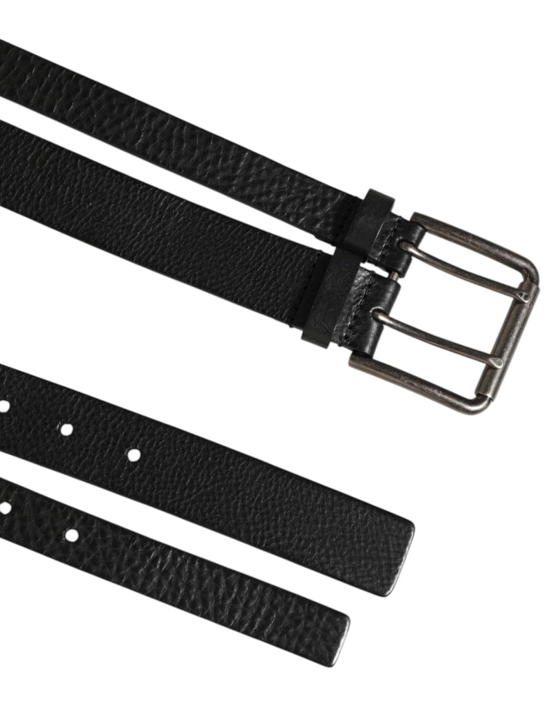 Dolce & Gabbana Black Double Strap Leather Silver Buckle Belt - Beyzy Store - Dolce & Gabbana