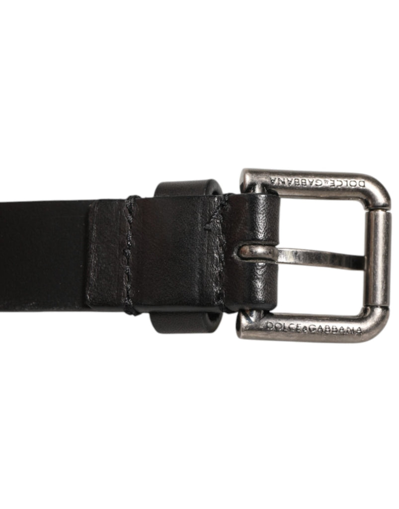 Dolce & Gabbana Black Double Strap Leather Silver Buckle Belt - Beyzy Store - Dolce & Gabbana