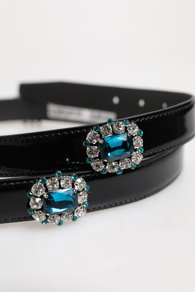Dolce & Gabbana Black Embellished Metal Logo Buckle Belt - Beyzy Store - Dolce & Gabbana