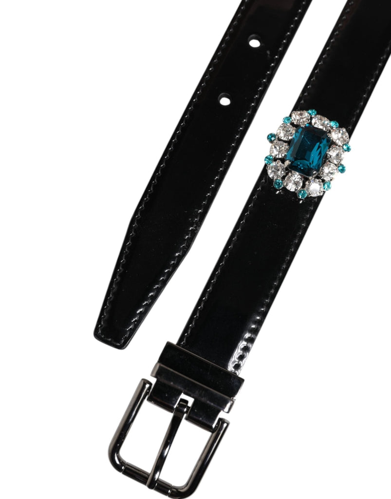 Dolce & Gabbana Black Embellished Metal Logo Buckle Belt - Beyzy Store - Dolce & Gabbana