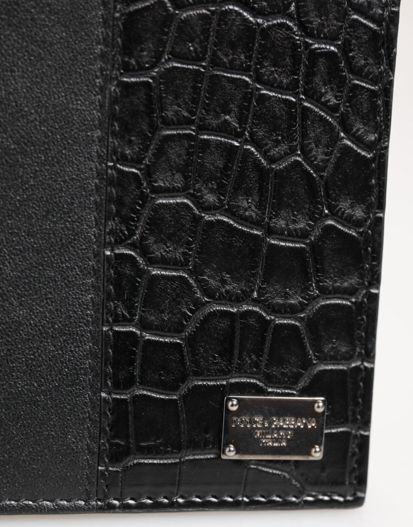 Dolce & Gabbana Black Exotic Leather Bifold Card Holder Men Wallet - Beyzy Store - Dolce & Gabbana