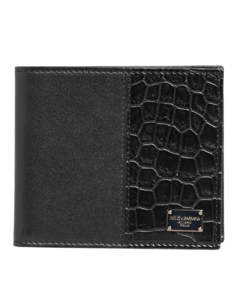 Dolce & Gabbana Black Exotic Leather Bifold Card Holder Men Wallet - Beyzy Store - Dolce & Gabbana