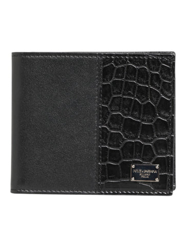 Dolce & Gabbana Black Exotic Leather Bifold Card Holder Men Wallet - Beyzy Store - Dolce & Gabbana