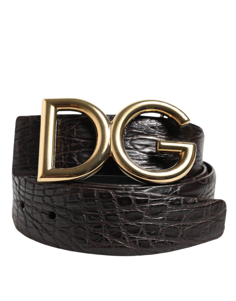 Dolce & Gabbana Black Exotic Leather DG Logo Buckle Belt - Beyzy Store - Dolce & Gabbana