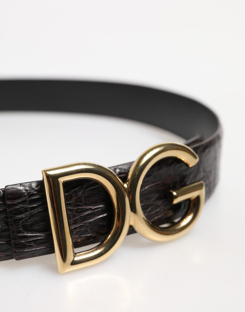 Dolce & Gabbana Black Exotic Leather DG Logo Buckle Belt - Beyzy Store - Dolce & Gabbana