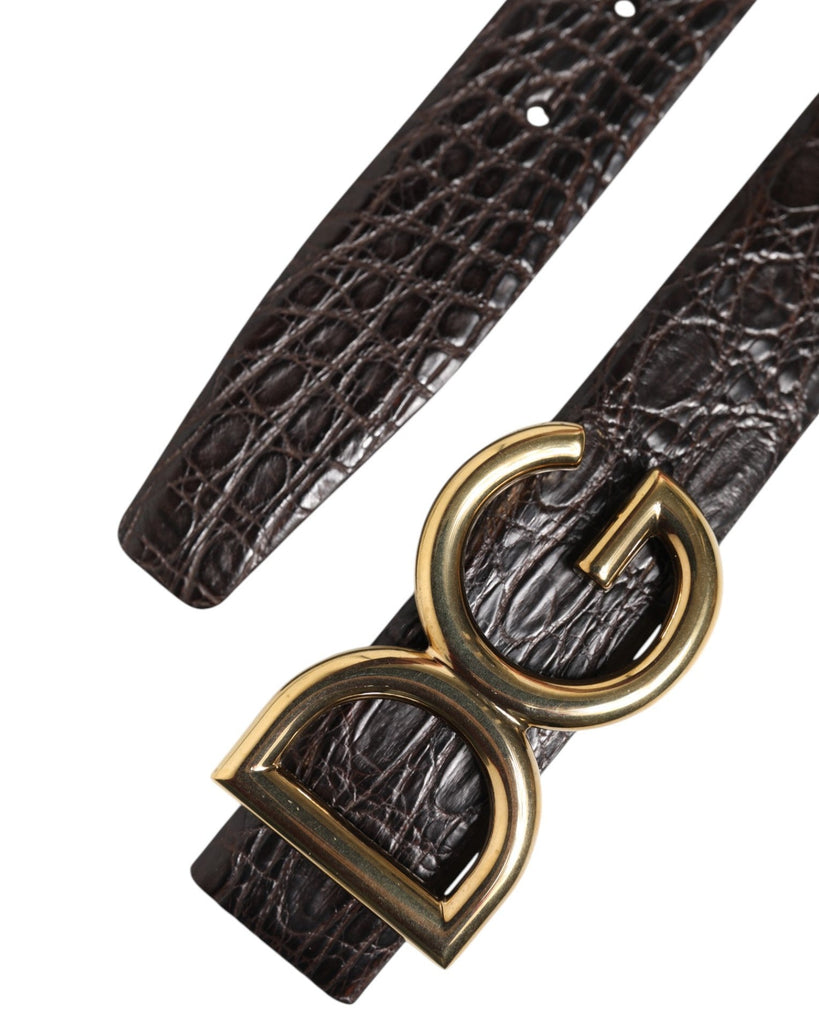 Dolce & Gabbana Black Exotic Leather DG Logo Buckle Belt - Beyzy Store - Dolce & Gabbana