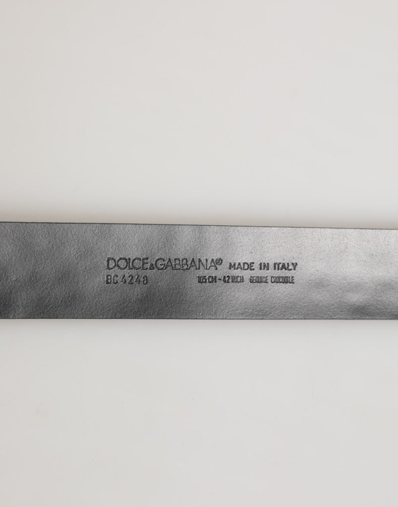 Dolce & Gabbana Black Exotic Leather DG Logo Buckle Belt - Beyzy Store - Dolce & Gabbana