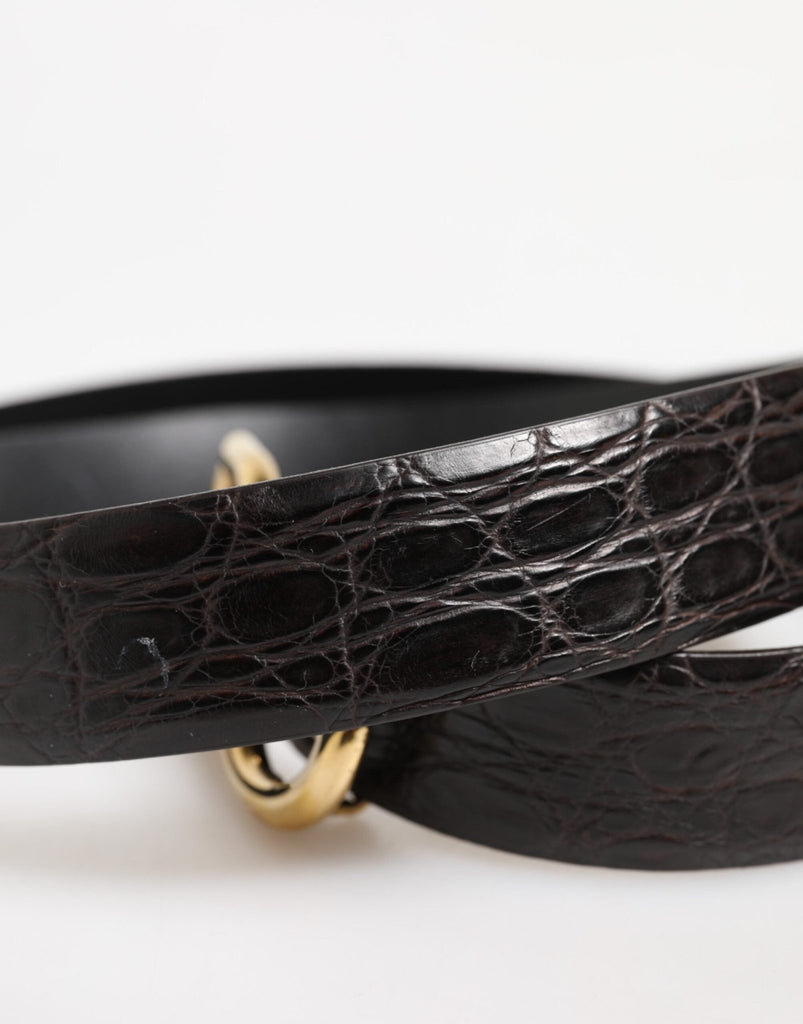 Dolce & Gabbana Black Exotic Leather DG Logo Buckle Belt - Beyzy Store - Dolce & Gabbana
