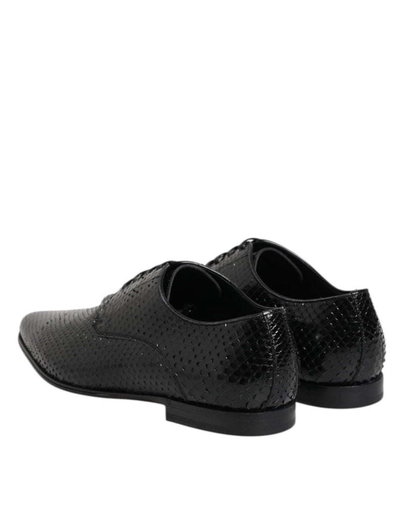 Dolce & Gabbana Black Exotic Leather Lace Up Derby Shoes - Beyzy Store - Dolce & Gabbana