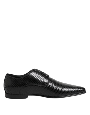 Dolce & Gabbana Black Exotic Leather Lace Up Derby Shoes - Beyzy Store - Dolce & Gabbana