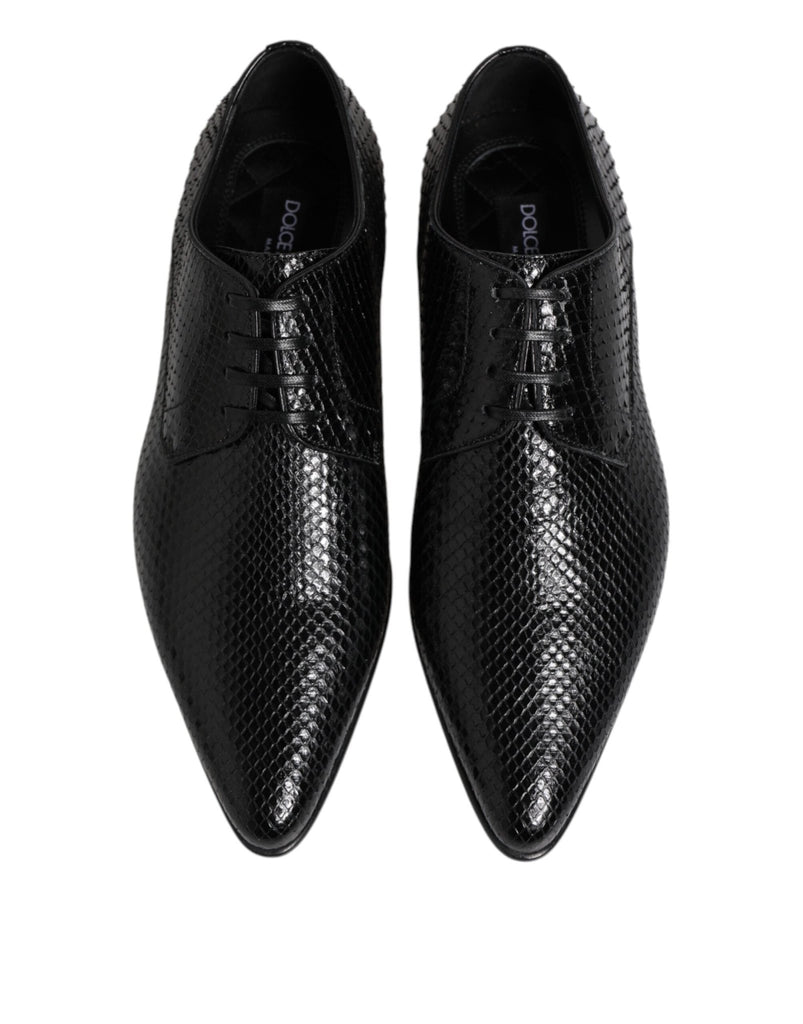 Dolce & Gabbana Black Exotic Leather Lace Up Derby Shoes - Beyzy Store - Dolce & Gabbana