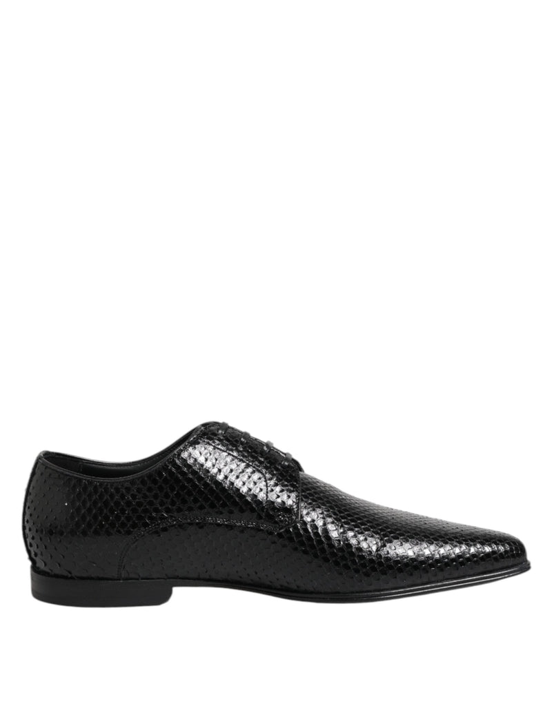 Dolce & Gabbana Black Exotic Leather Lace Up Derby Shoes - Beyzy Store - Dolce & Gabbana