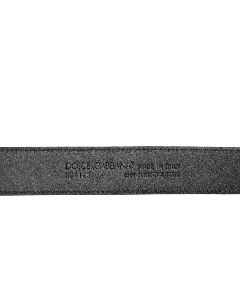 Dolce & Gabbana Black Exotic Leather Metal Logo Buckle Belt - Beyzy Store - Dolce & Gabbana