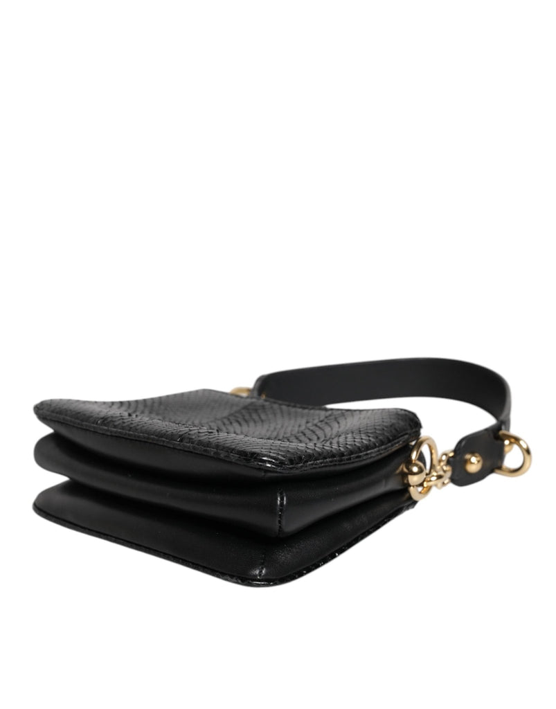 Dolce & Gabbana Black Exotic Leather Shoulder Sling Clutch Bag - Beyzy Store - Dolce & Gabbana
