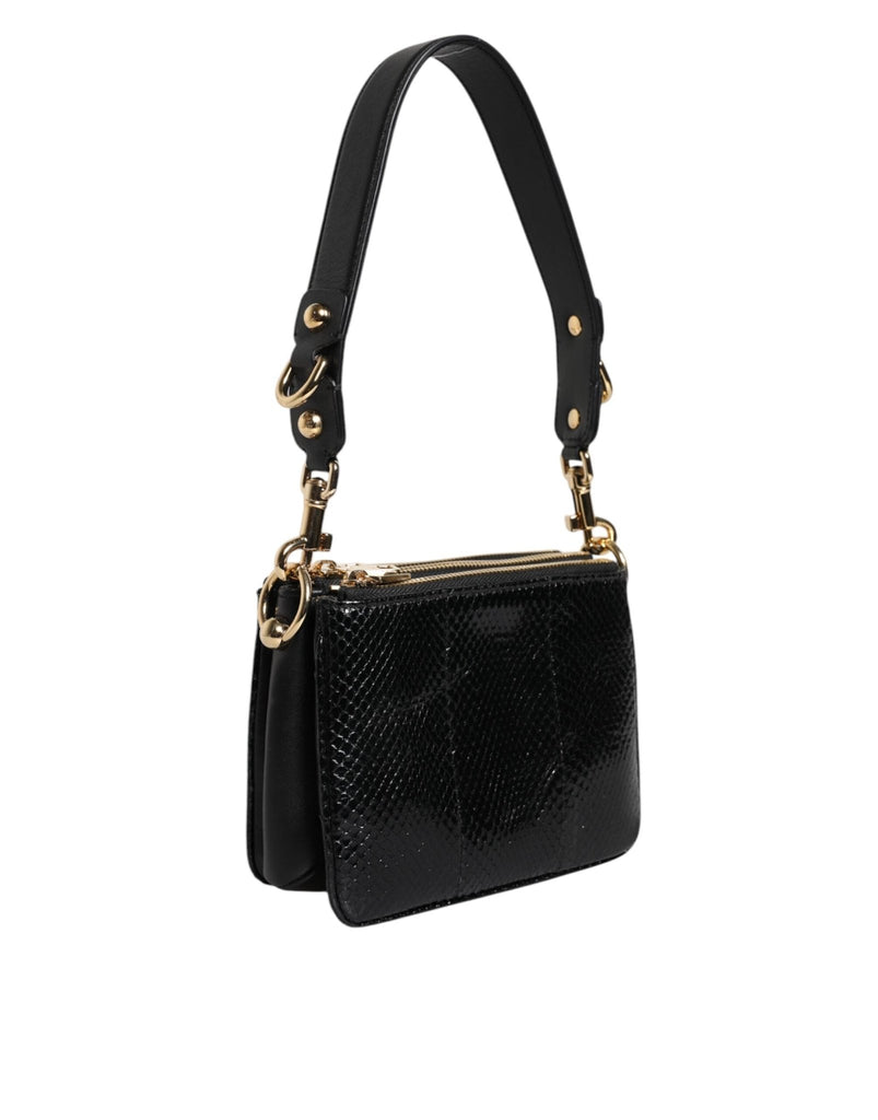 Dolce & Gabbana Black Exotic Leather Shoulder Sling Clutch Bag - Beyzy Store - Dolce & Gabbana