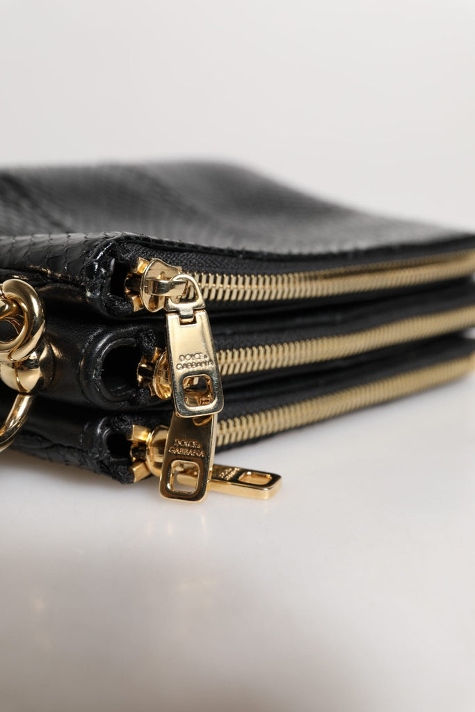 Dolce & Gabbana Black Exotic Leather Shoulder Sling Clutch Bag - Beyzy Store - Dolce & Gabbana