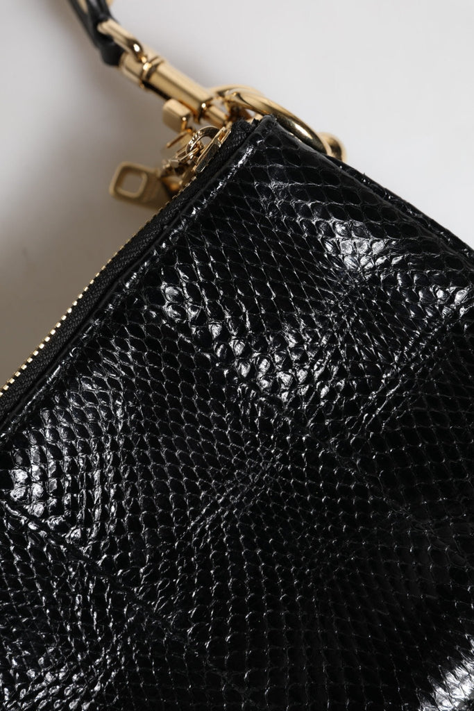 Dolce & Gabbana Black Exotic Leather Shoulder Sling Clutch Bag - Beyzy Store - Dolce & Gabbana
