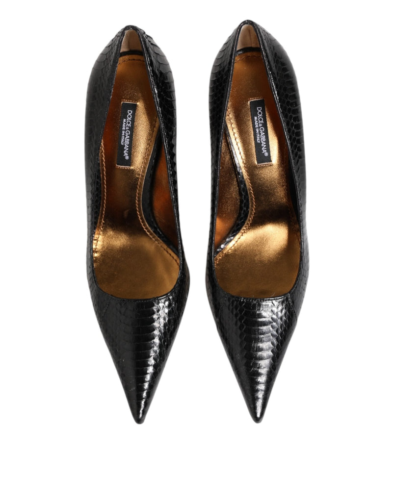 Dolce & Gabbana Black Exotic Leather Stiletto Pumps Shoes - Beyzy Store - Dolce & Gabbana