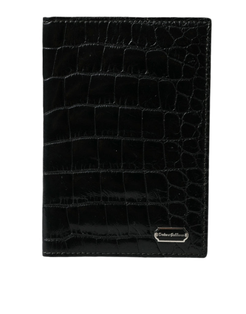Dolce & Gabbana Black Exotic Skin Leather Long Bifold Passport Holder - Beyzy Store - Dolce & Gabbana