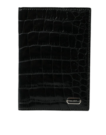 Dolce & Gabbana Black Exotic Skin Leather Long Bifold Passport Holder - Beyzy Store - Dolce & Gabbana