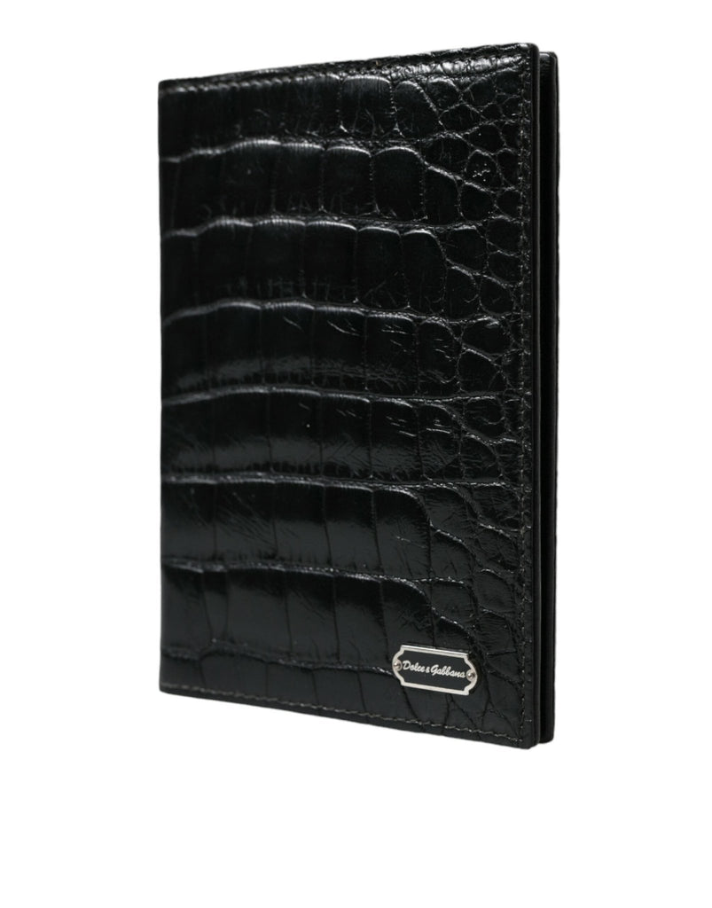 Dolce & Gabbana Black Exotic Skin Leather Long Bifold Passport Holder - Beyzy Store - Dolce & Gabbana