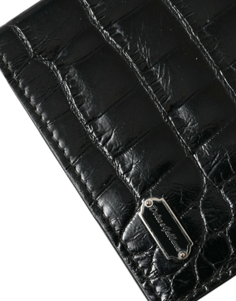 Dolce & Gabbana Black Exotic Skin Leather Long Bifold Passport Holder - Beyzy Store - Dolce & Gabbana