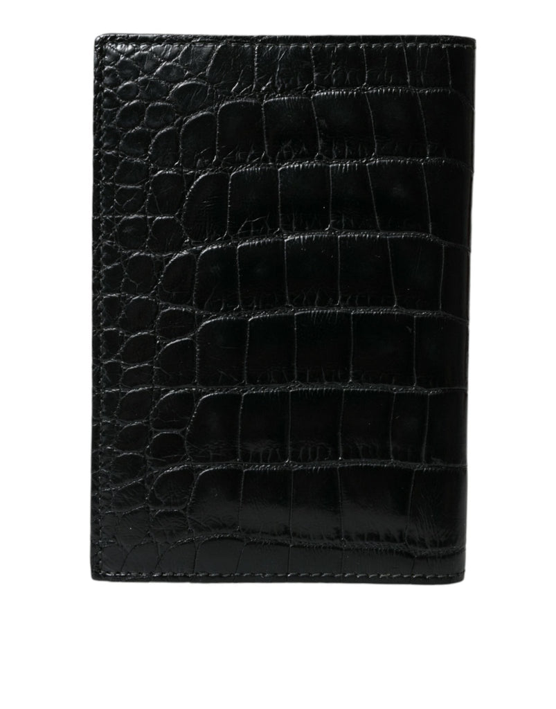 Dolce & Gabbana Black Exotic Skin Leather Long Bifold Passport Holder - Beyzy Store - Dolce & Gabbana