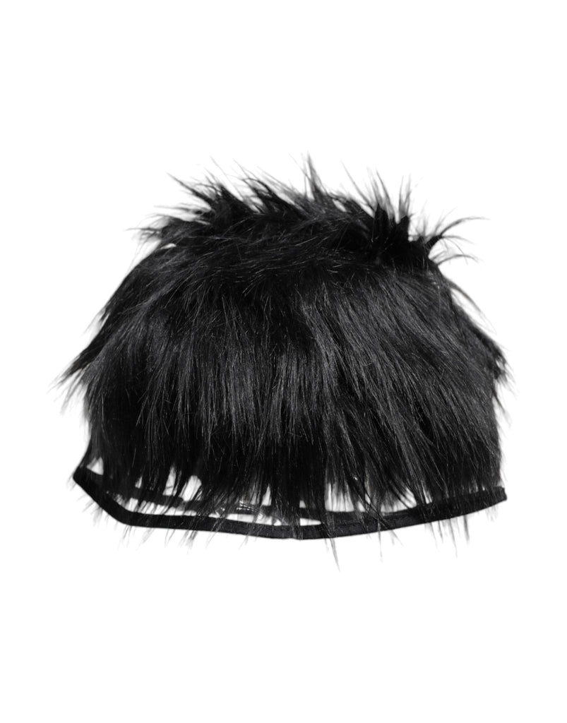 Dolce & Gabbana Black Faux Fur Bucket Hat - Beyzy Store - Dolce & Gabbana