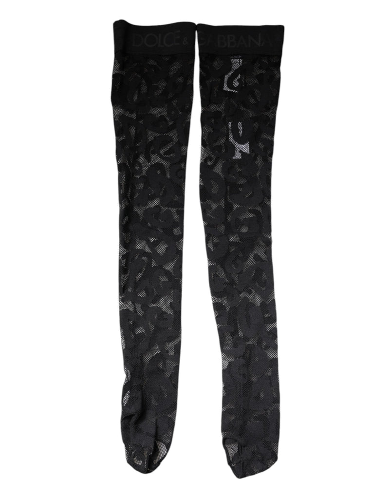 Dolce & Gabbana Black Floral Lace Cotton Stretch Stockings Socks - Beyzy Store - Dolce & Gabbana