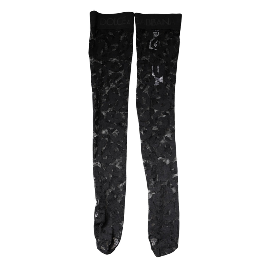 Dolce & Gabbana Black Floral Lace Cotton Stretch Stockings Socks - Beyzy Store - Dolce & Gabbana