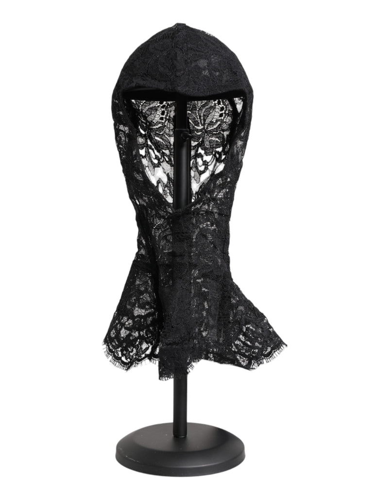 Dolce & Gabbana Black Floral Lace Whole Head Wrap Hat - Beyzy Store - Dolce & Gabbana