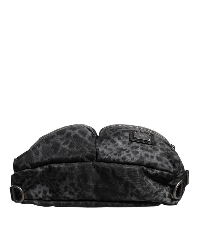 Dolce & Gabbana Black Gray Leopard DG Logo Belt Waist Fanny Pack Bag - Beyzy Store - Dolce & Gabbana