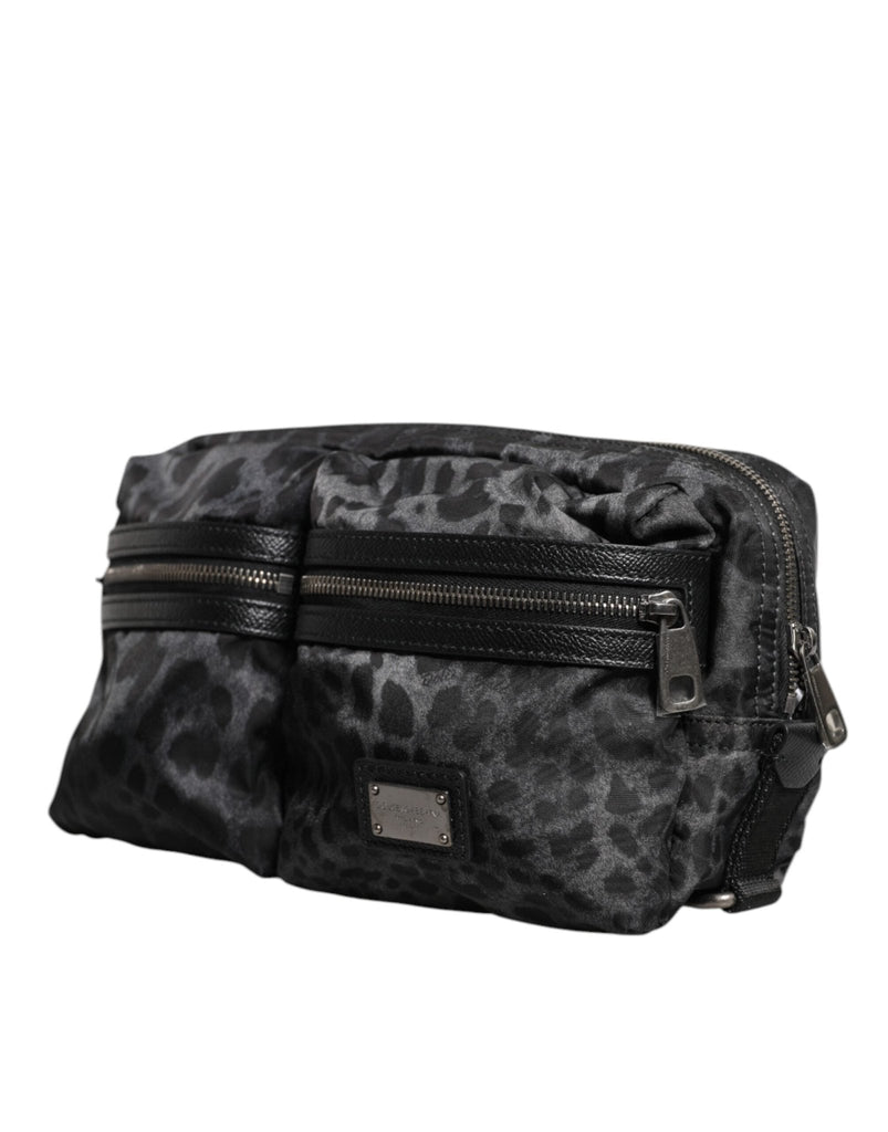 Dolce & Gabbana Black Gray Leopard DG Logo Belt Waist Fanny Pack Bag - Beyzy Store - Dolce & Gabbana