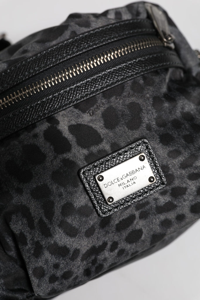 Dolce & Gabbana Black Gray Leopard DG Logo Belt Waist Fanny Pack Bag - Beyzy Store - Dolce & Gabbana